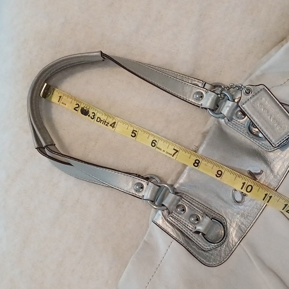 Coach Ashley White Silver leather tote satchel F15513 - Picture 14 of 16